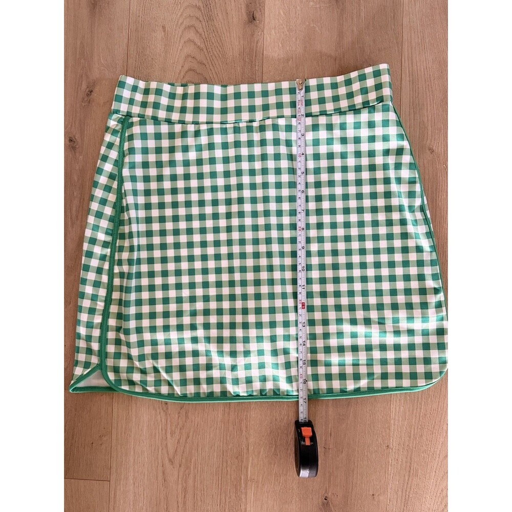 NWT J. Crew Green & White Gingham Check Skirt Skort **SIZE M** - Picture 4 of 8